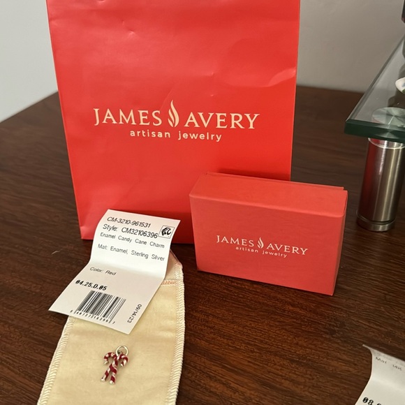 James Avery Rare Retired Double Candy Cane Enamel Charm Sterling Silver 925 - Picture 2 of 4